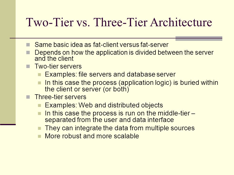 Two and three tier architecture essay